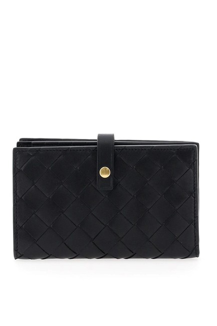 Bottega Veneta Black Bi fold Intrecciato 15 Cr Wallet
