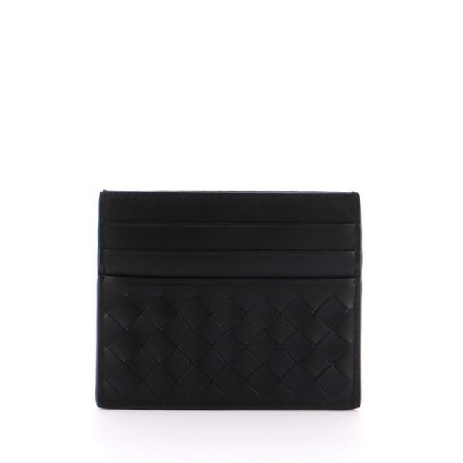 Bottega Veneta Black Card Holder Intrecciato Calfskin Wallet