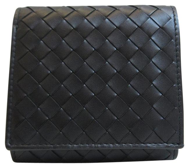 Bottega Veneta Black Intrecciato Folded 533454 Leather Wallet
