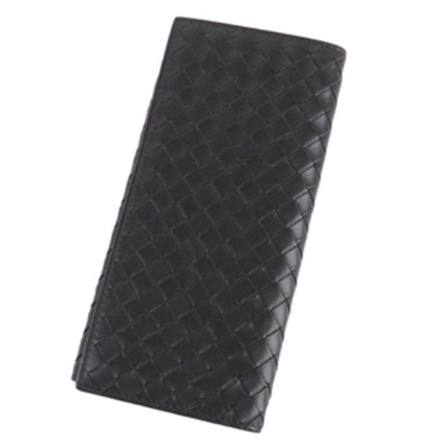 Bottega Veneta Black Intrecciato Leather Bifold Wallet