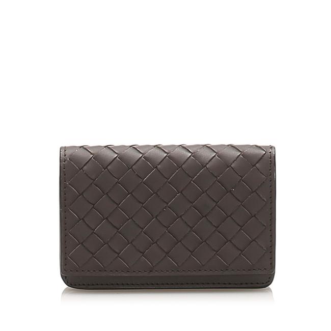 Bottega Veneta Black Intrecciato Leather Card Holder Wallet