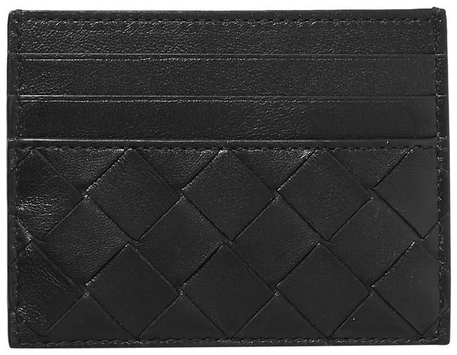 Bottega Veneta Black Intrecciato Leather Cardholder Wallet