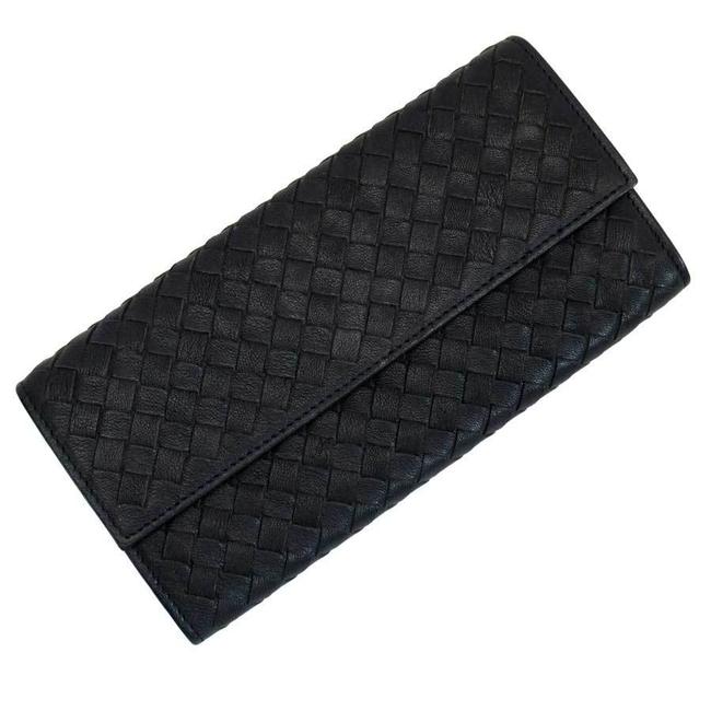 Bottega Veneta Black Intrecciato Leather Ladies Men H22201 Wallet