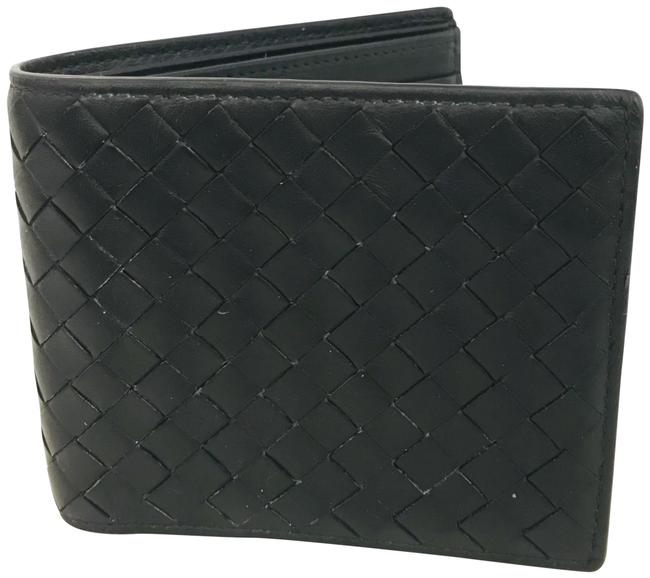 Bottega Veneta Black Intrecciato Vn Bi fold Wallet