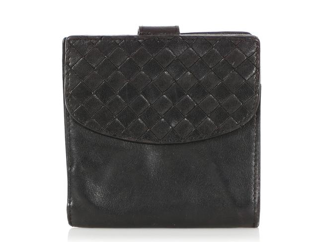 Bottega Veneta Black Leather Compact Wallet