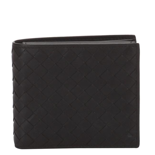 Bottega Veneta Black Leather Intrecciato Bifold Wallet