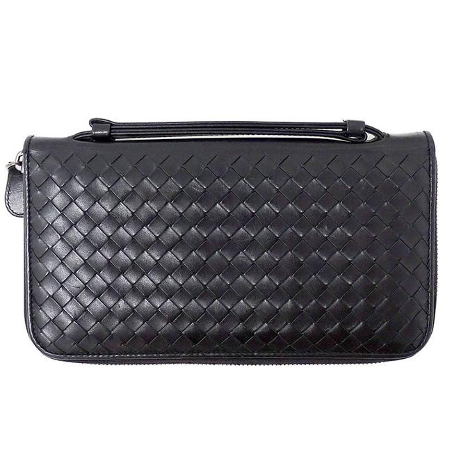 Bottega Veneta Black Long Intrecciato Multi case Mens Leather Wallet