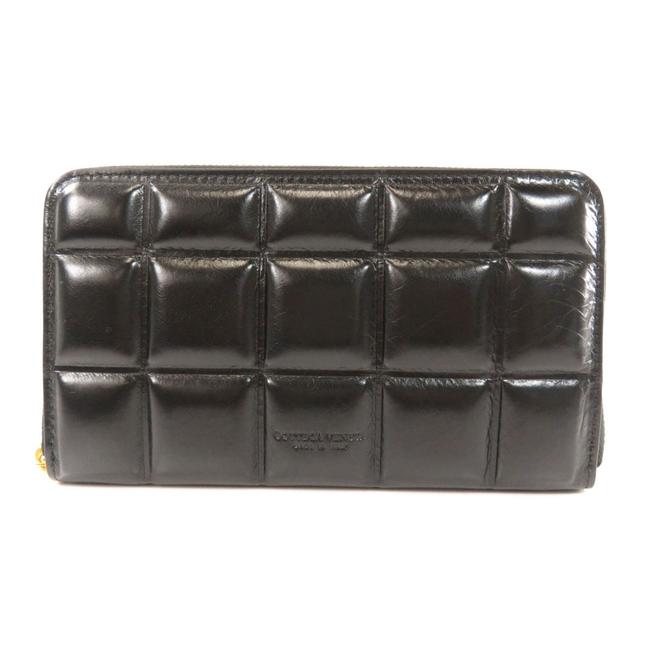 Bottega Veneta Black Long Logo Motif Leather Ladies Wallet