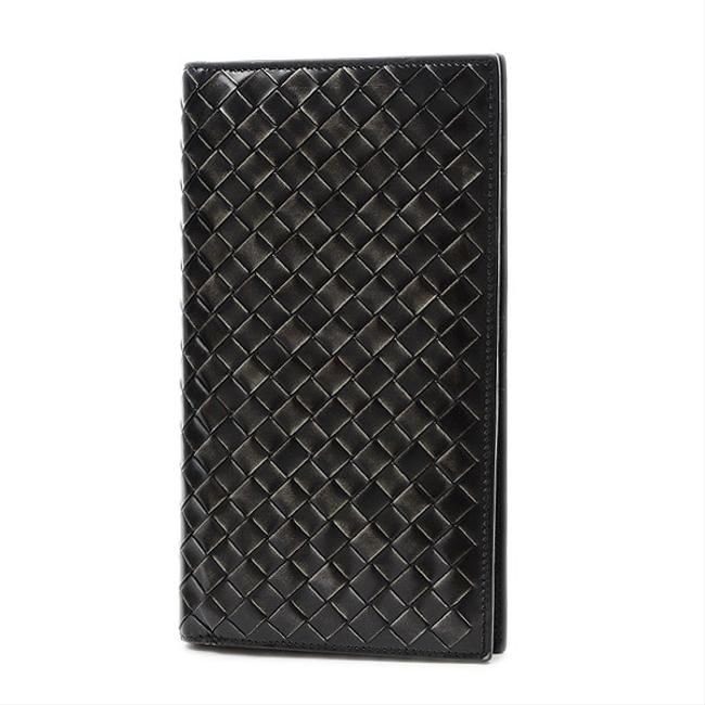 Bottega Veneta BlackMetallic Intrecciato Bi fold Leather 272541 Wallet