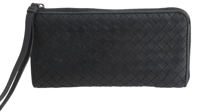 Bottega Veneta Black Nero Intrecciato Nappa Zip Around Wallet