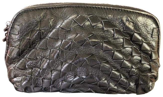 Bottega Veneta Black Textured Cosmetic Bag