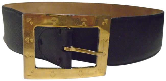 Bottega Veneta Black with Gold Hardware Belt