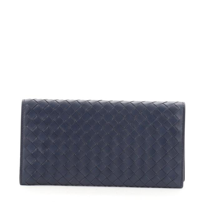 Bottega Veneta Blue Continental Intrecciato Nappa Long Wallet