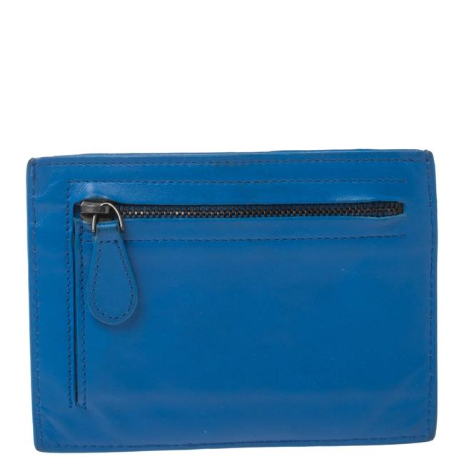 Bottega Veneta Blue Intrecciato Leather Card Holder Wallet