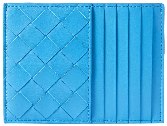 Bottega Veneta Blue Intrecciato Leather Cardholder Wallet