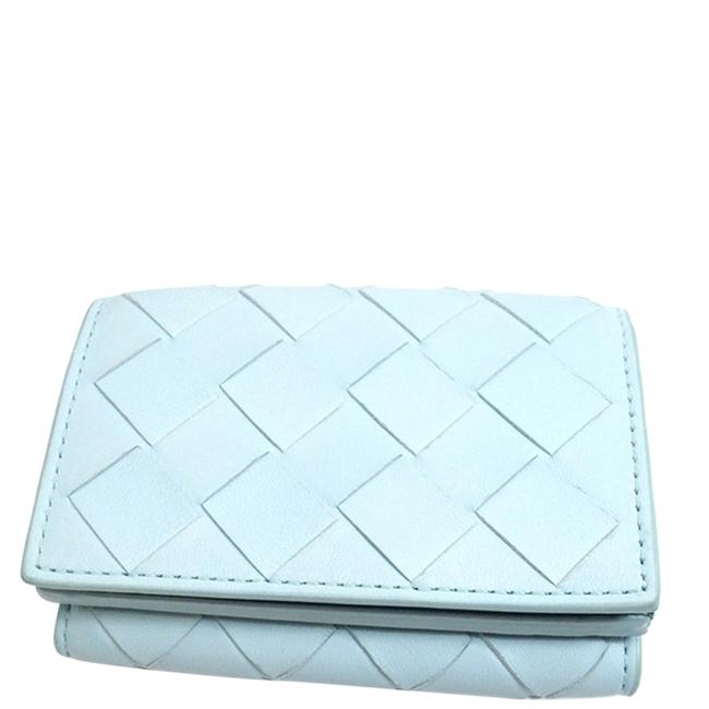 Bottega Veneta Blue Leather Intrecciato Wallet