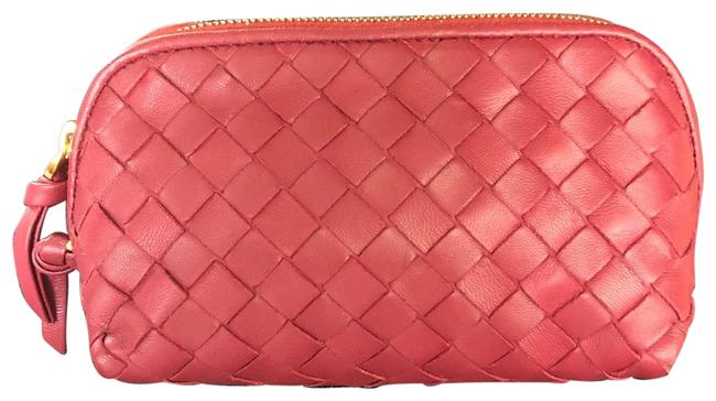Bottega Veneta Brick Red Intrecciato Cosmetic Bag