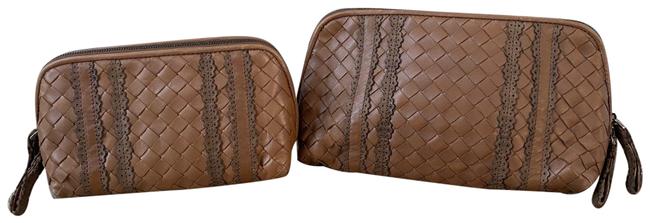 Bottega Veneta Brown 2 Matching BagsClutches Cosmetic Bag