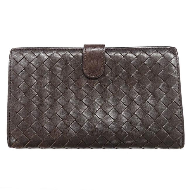Bottega Veneta Brown Intrecciato Bi fold Leather Wallet