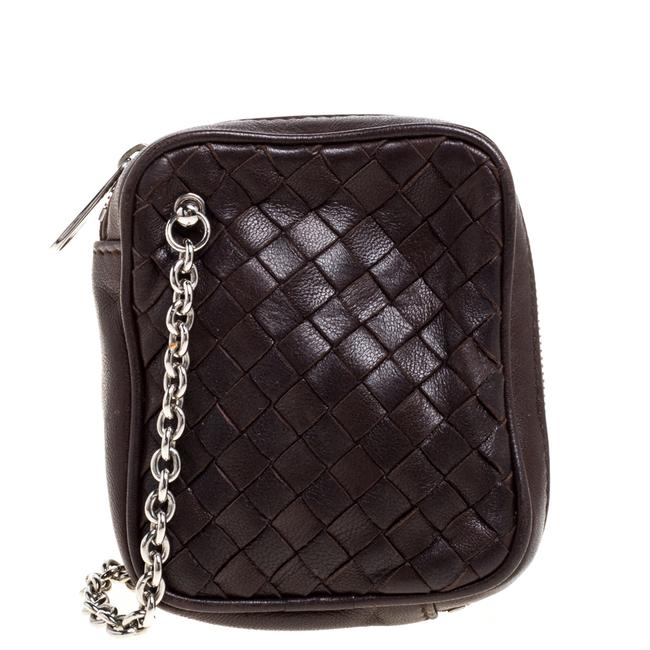 Bottega Veneta Brown Intrecciato Leather Coin Purse Wallet