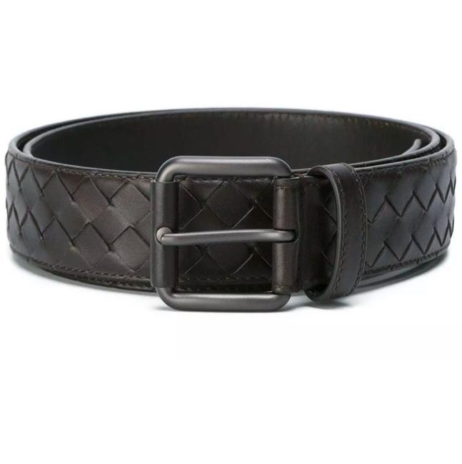 Bottega Veneta Brown New Signature Intrecciato Leather 8534 Belt