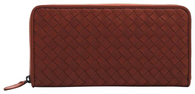 Bottega Veneta Brown Russet Long Zip Around Wallet