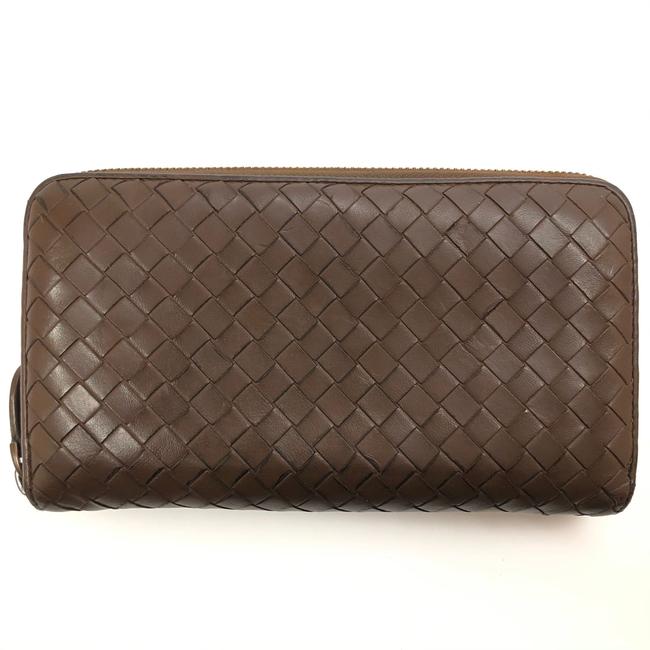 Bottega Veneta Brown Womens Leather Intrecciato Continental Wallet