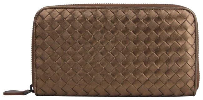 Bottega Veneta Copper Metallic Womens Leather Zip Around 114076 2546 Wallet