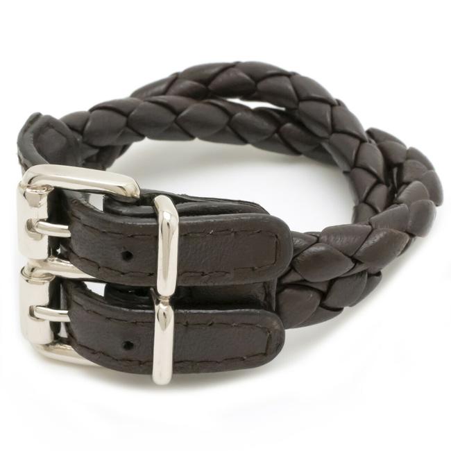 Bottega Veneta Dark Brown Intrecciato Nappa Leather Bracelet