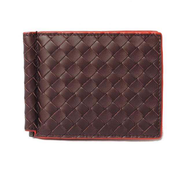 Bottega Veneta Dark Purple Money Clip Folded Calf 123180 Barolo Wallet