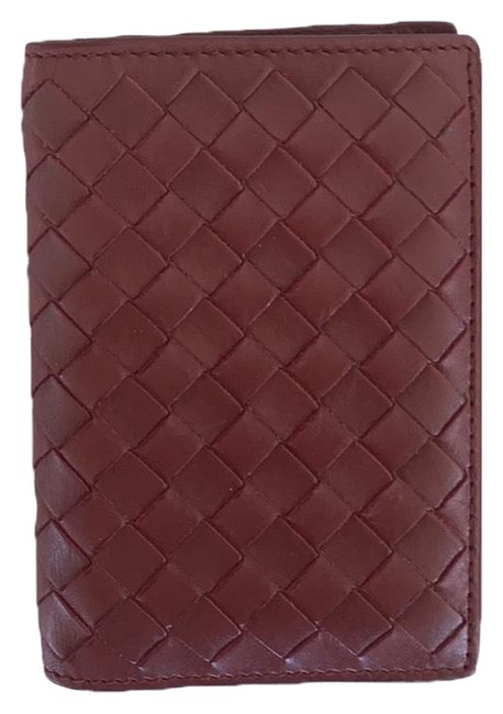 Bottega Veneta Dark Red Bifold Wallet