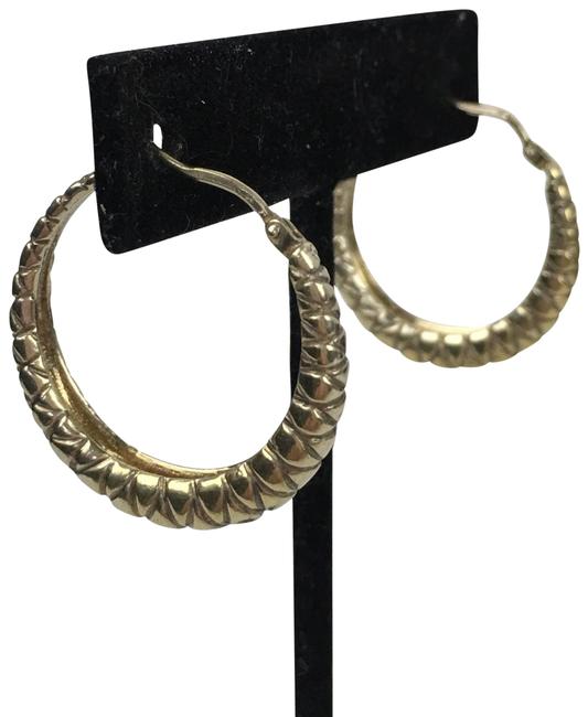 Bottega Veneta Gold Oxidized Silver Goldtone Woven Hoop Earrings