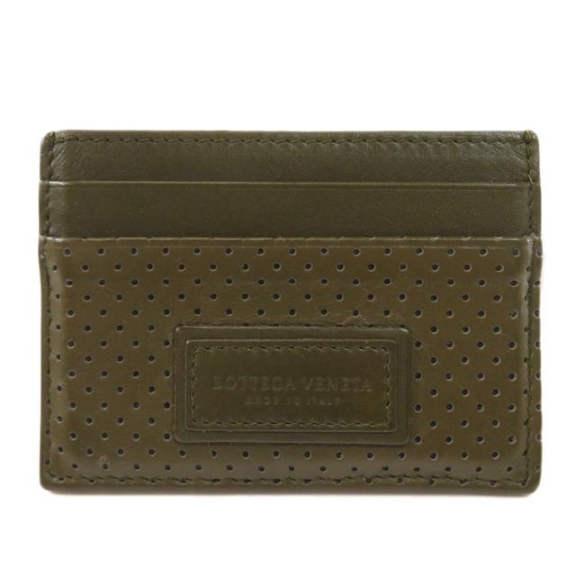 Bottega Veneta Green Logo Card Case Calf Ladies Wallet