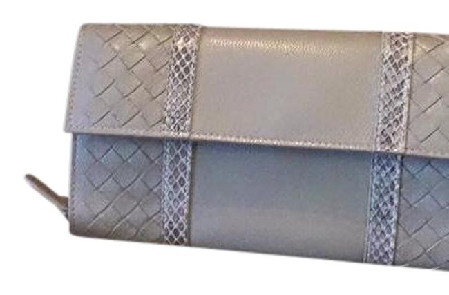 Bottega Veneta Grey Snake Skin In Wallet