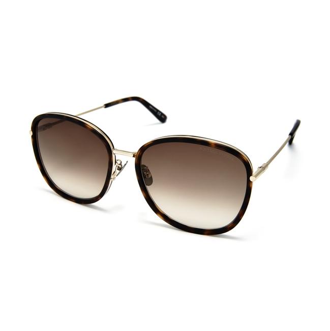 Bottega Veneta HavanaGold Bv0220sk 002 Round Aviator Sunglasses