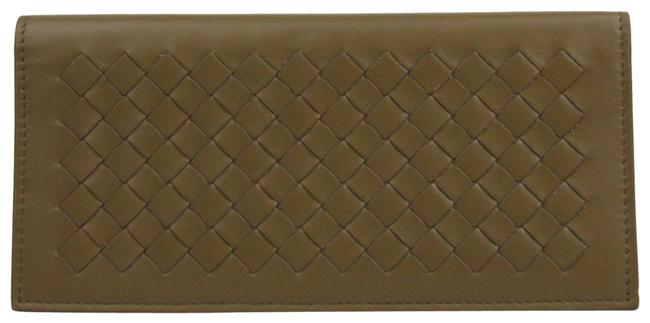 Bottega Veneta Light Brown Leather Woven Long Bifold 390878 2314 Wallet