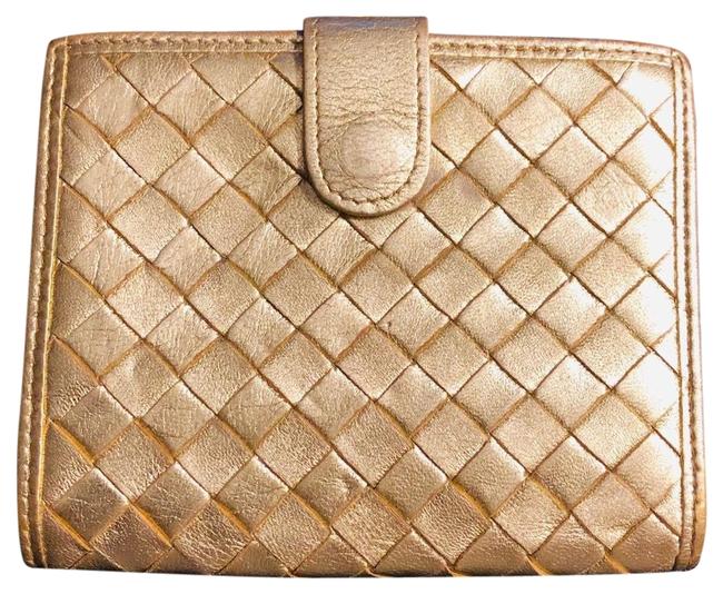Bottega Veneta Metallic Gold Intreacciato Wallet