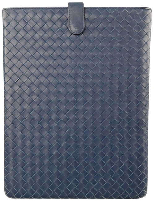 Bottega Veneta Navy Woven Intrecciato Leather Ipad Tablet Case Tech Accessory