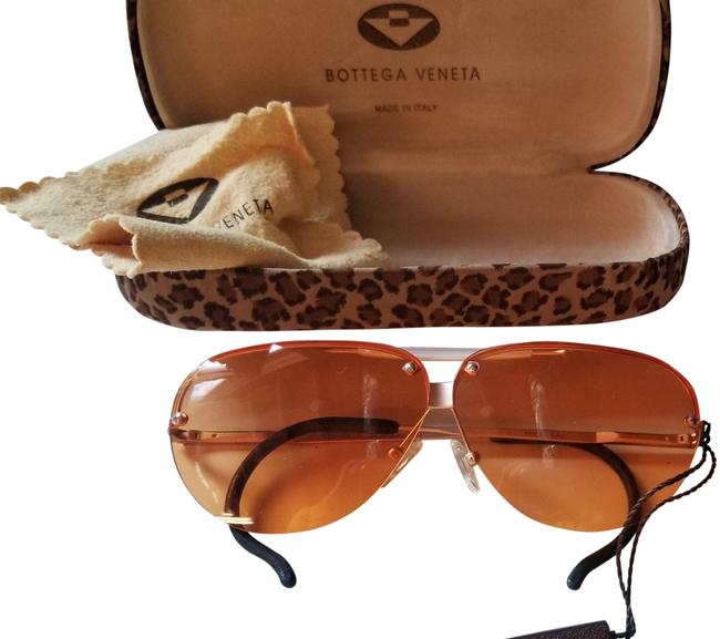 Bottega Veneta Orange Deadstock Metal Avaiator Sunglasses