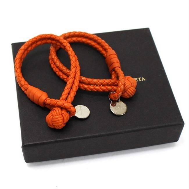 Bottega Veneta Orange Intrecciato Leather Ladies Bracelet