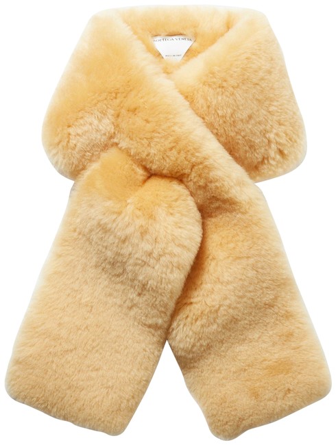 Bottega Veneta Pastel Yellow Shearling ScarfWrap