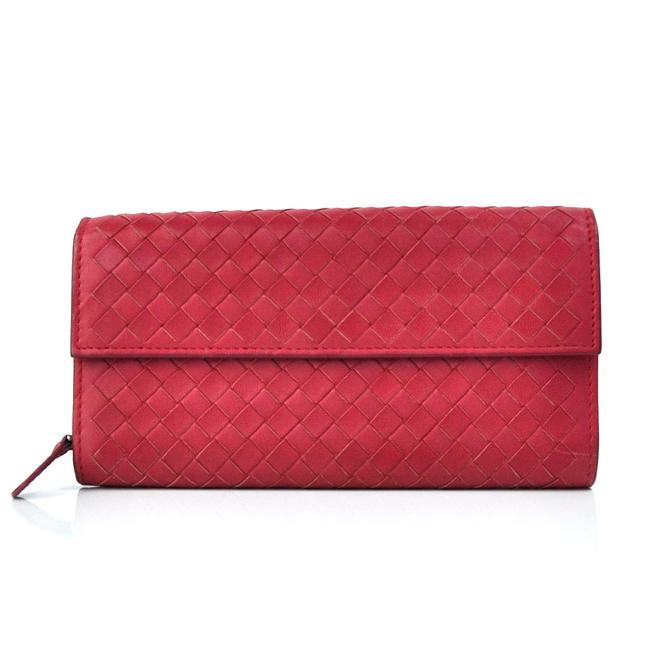 Bottega Veneta Pink Intrecciato Fuchsia Lambskin Womens 1791 Wallet