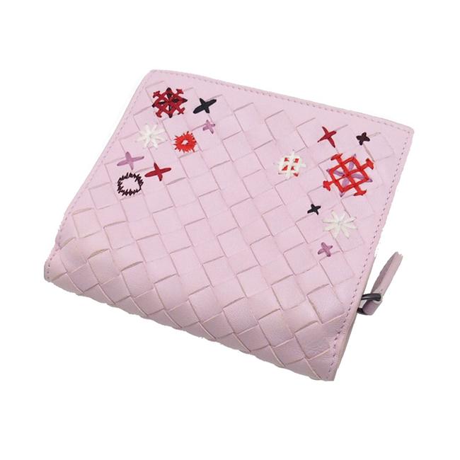 Bottega Veneta Pink Intrecciato Leather Bifold Wallet