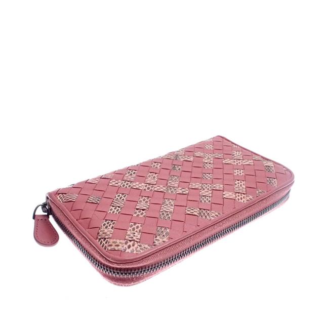 Bottega Veneta Pink Intrecciato Leather Wallet