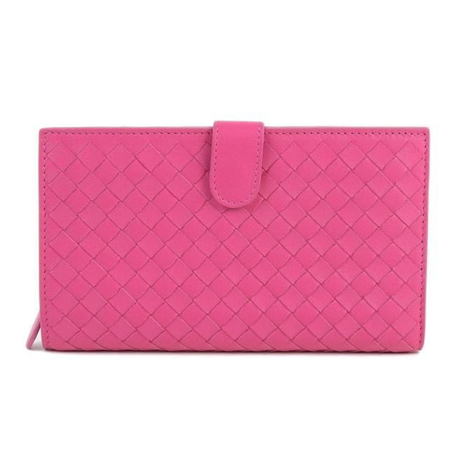 Bottega Veneta Pink Long Intrecciato Folded 132357 5606 Wallet