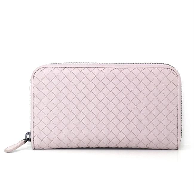 Bottega Veneta Pink Long Intrecciato Round Zipper Wallet
