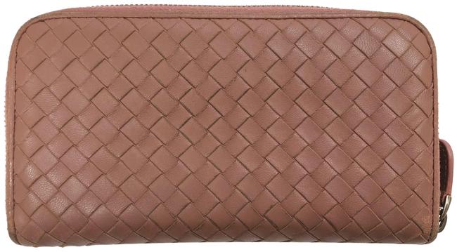 Bottega Veneta Pink Womens Leather Intrecciato Continental Wallet
