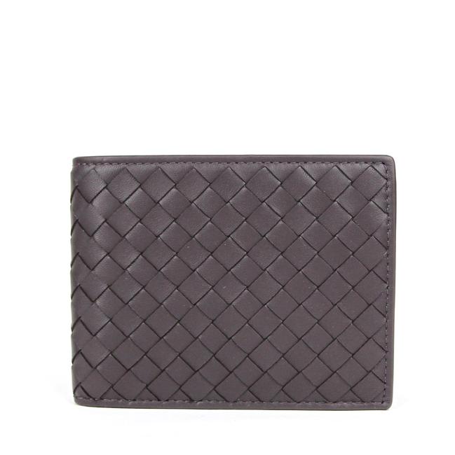 Bottega Veneta Plum Leather Intercciaco Woven Bifold 148324 6017 Wallet