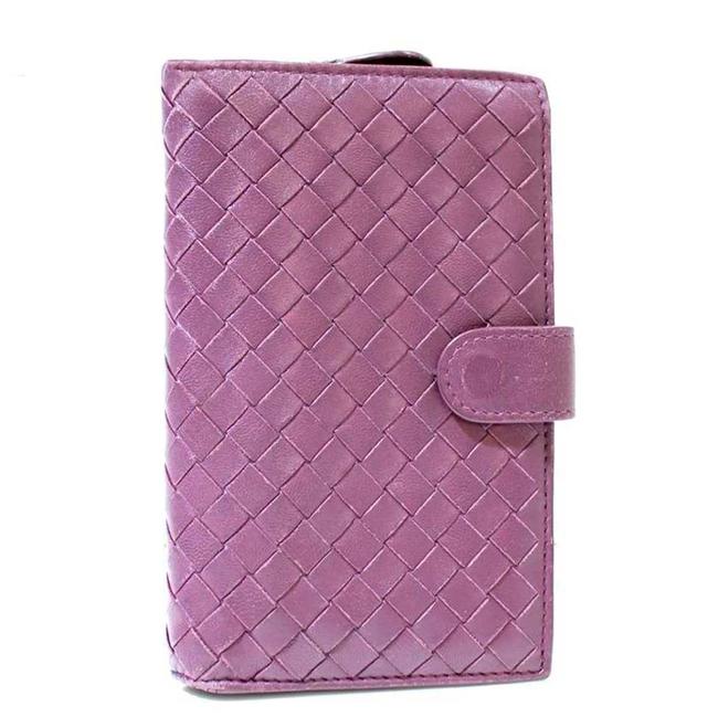 Bottega Veneta Purple Folded Intrecciato Wallet