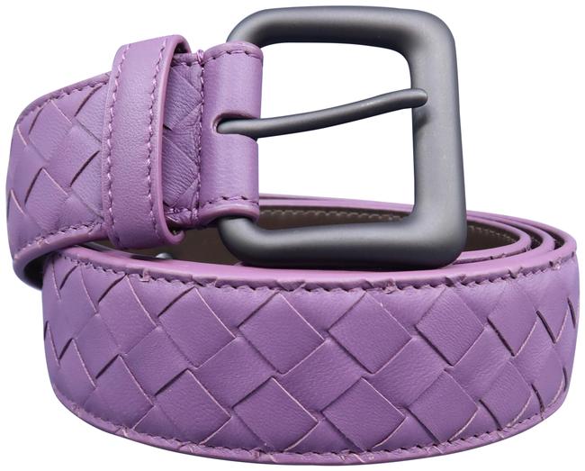Bottega Veneta Purple Intrecciato Leather Belt